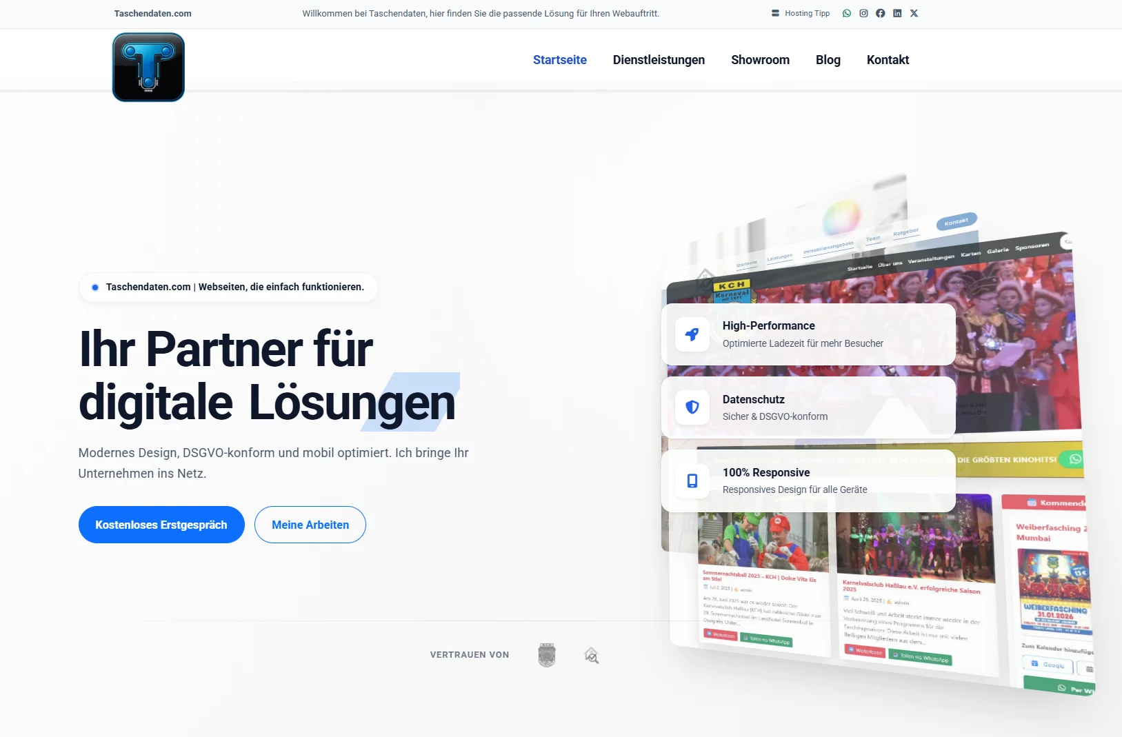 Screenshot des Projekts: Taschendaten.com